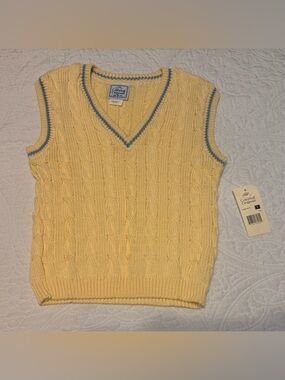 Vintage Cottontail Originals Cotton Cable-Knit V-Neck Sweater Vest